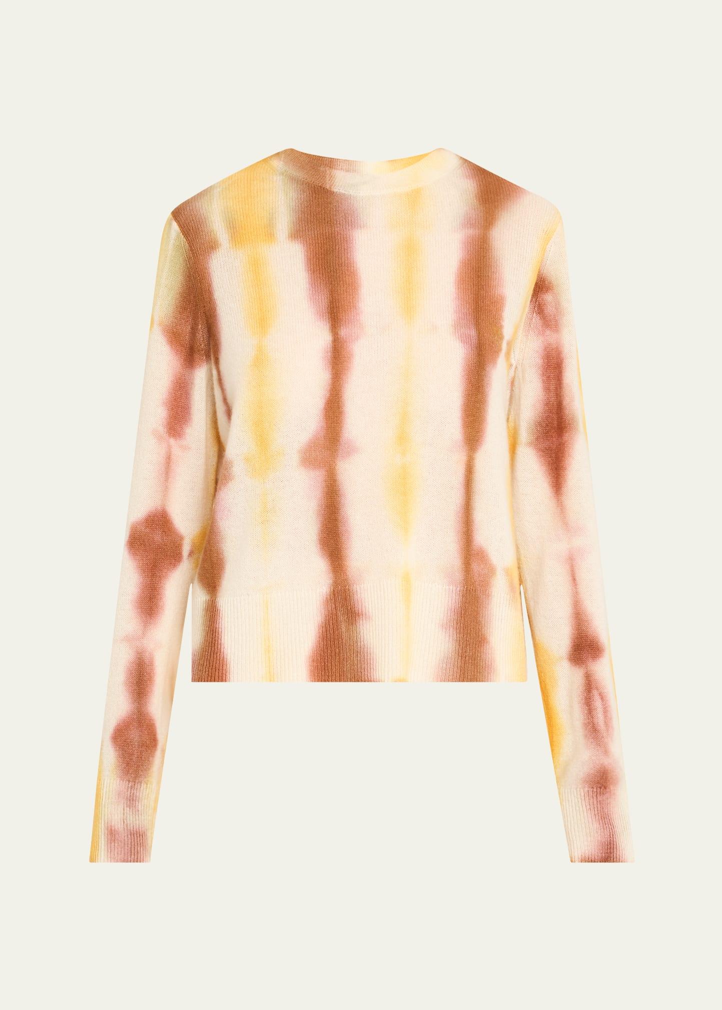 tie-dye crewneck cashmere sweater