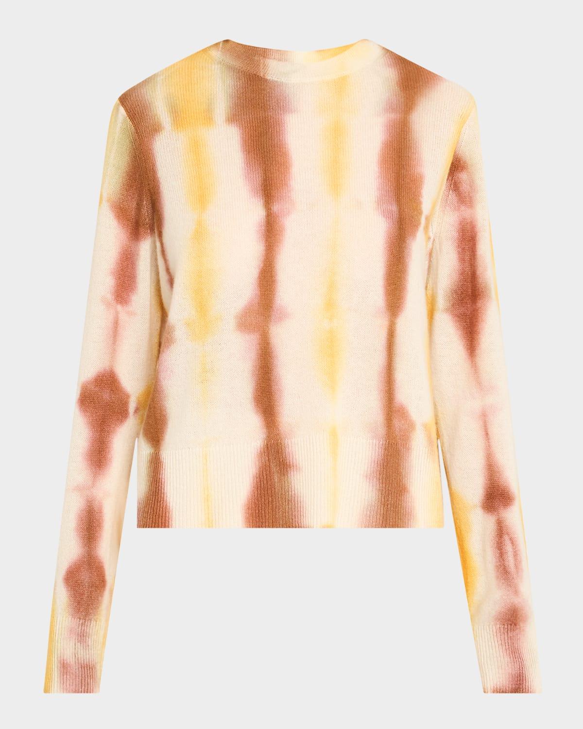 tie-dye crewneck cashmere sweater