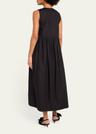 tie-front cotton poplin midi dress