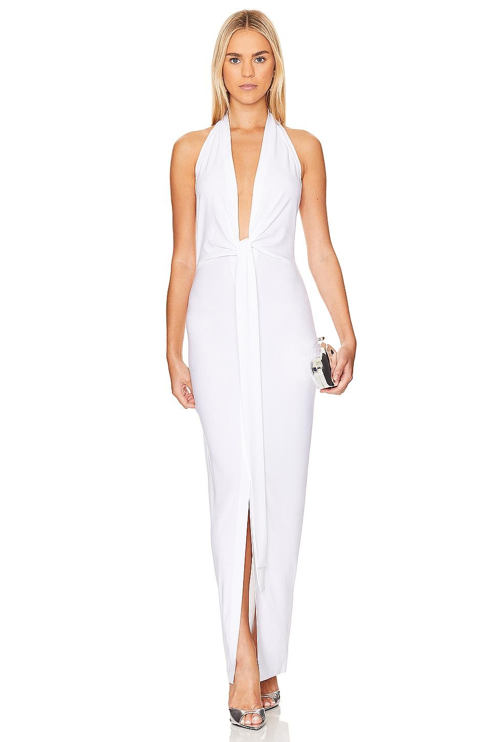 tie front halter gown