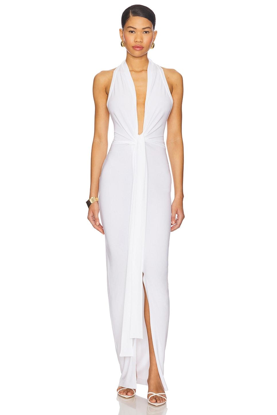 tie front halter gown
