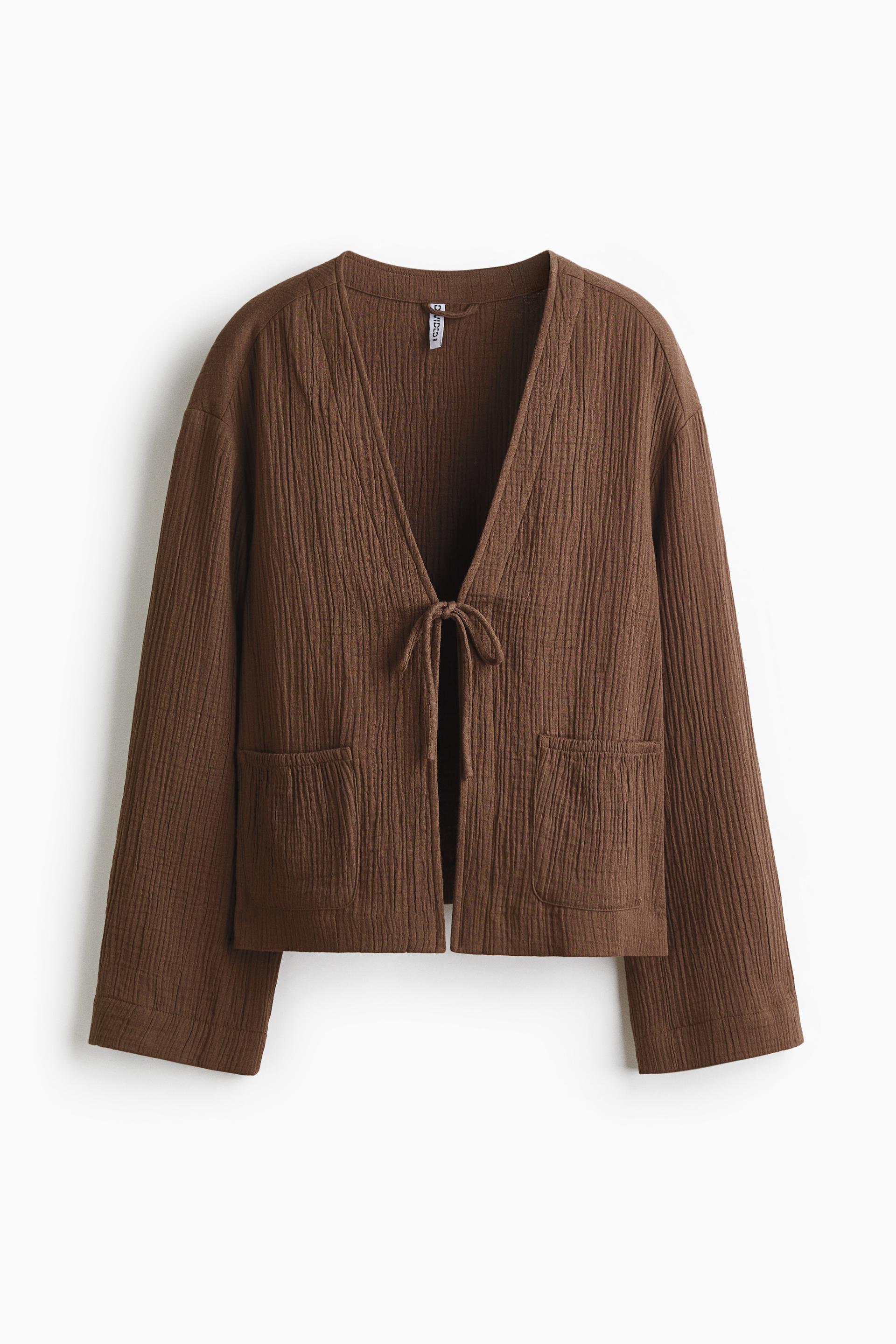 tie-front muslin jacket