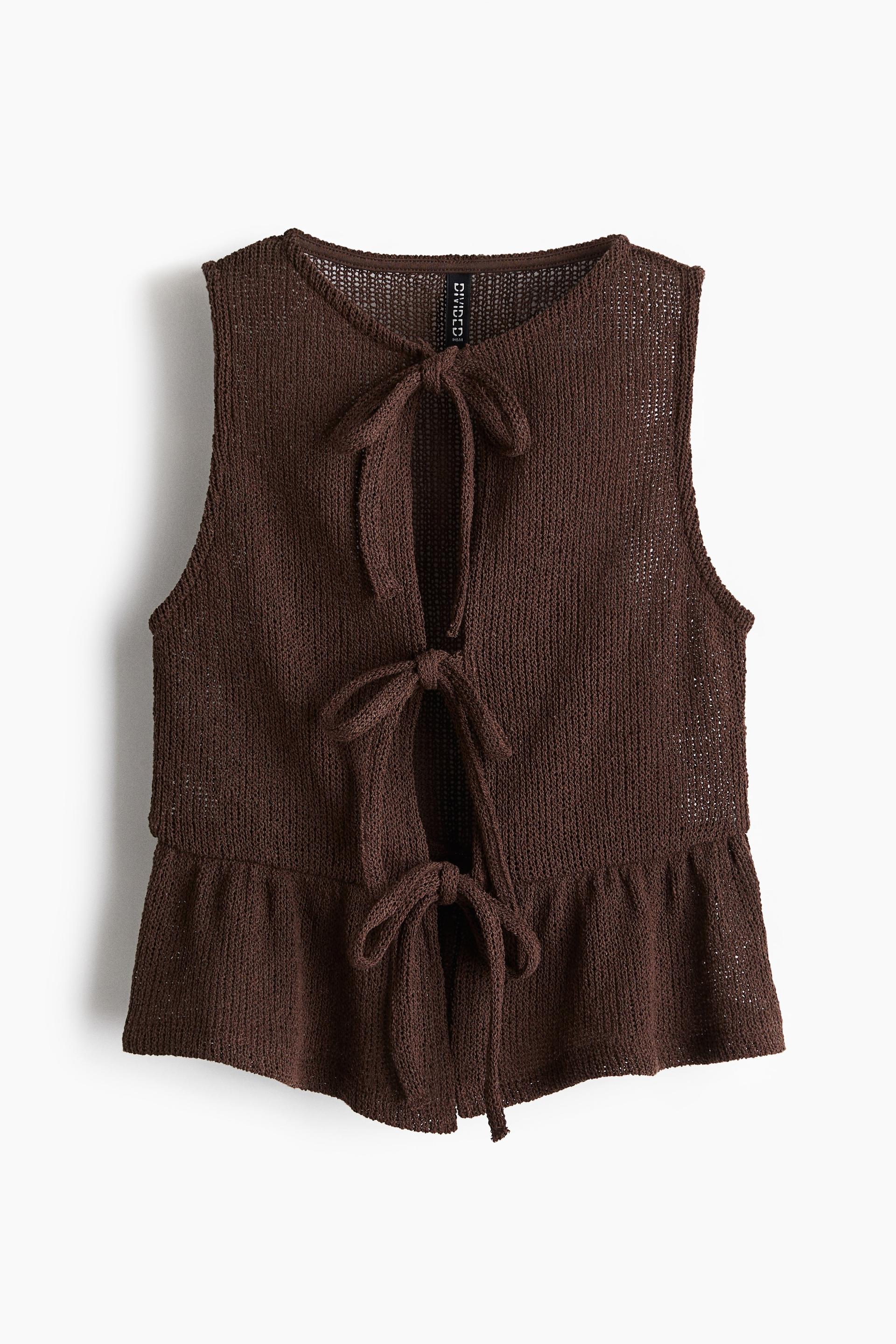 tie-front peplum top