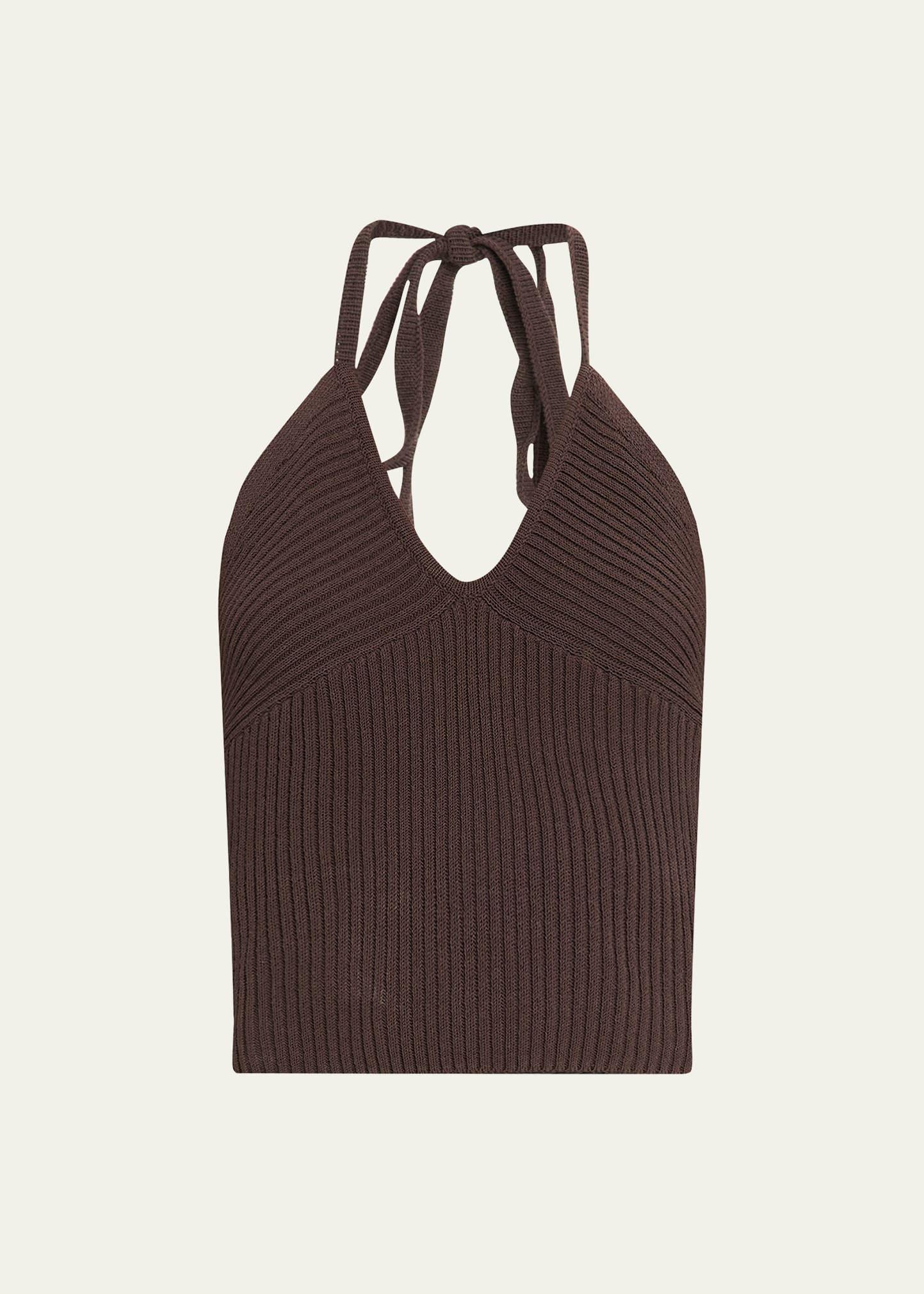 tie halter sweater