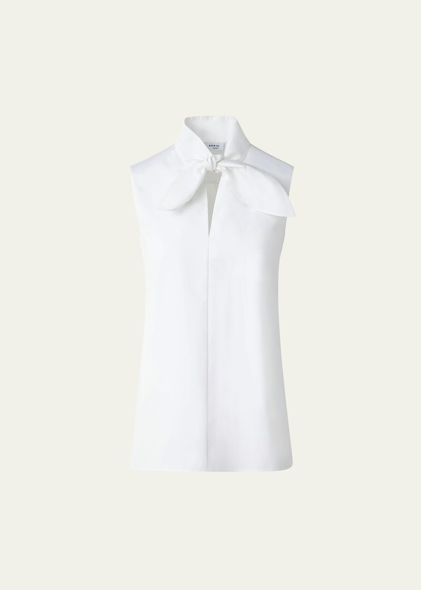 tie knot heavy cotton poplin blouse