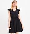 tie neck flutter mini flare dress