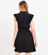 tie neck flutter mini flare dress