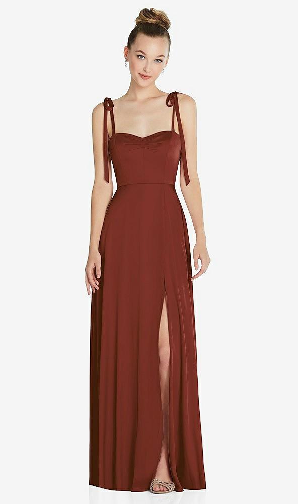 tie shoulder a-line maxi dress