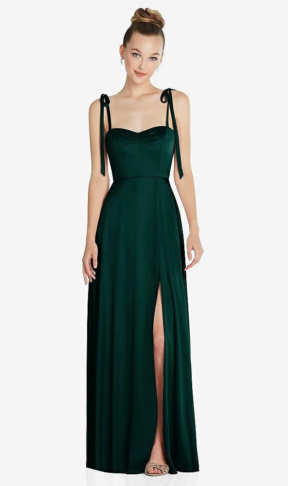 tie shoulder a-line maxi dress