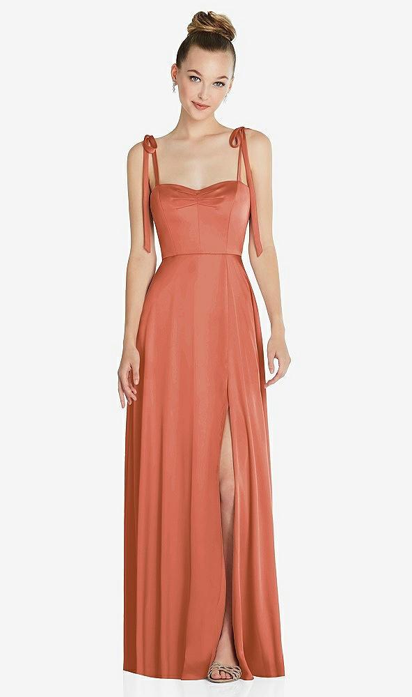 tie shoulder a-line maxi dress