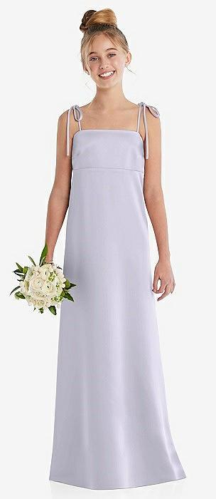 tie shoulder empire waist junior bridesmaid dress