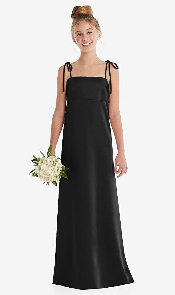 tie shoulder empire waist junior bridesmaid dress