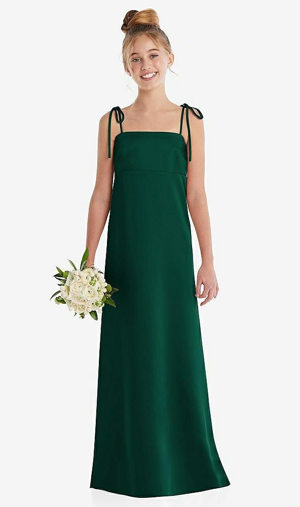 tie shoulder empire waist junior bridesmaid dress