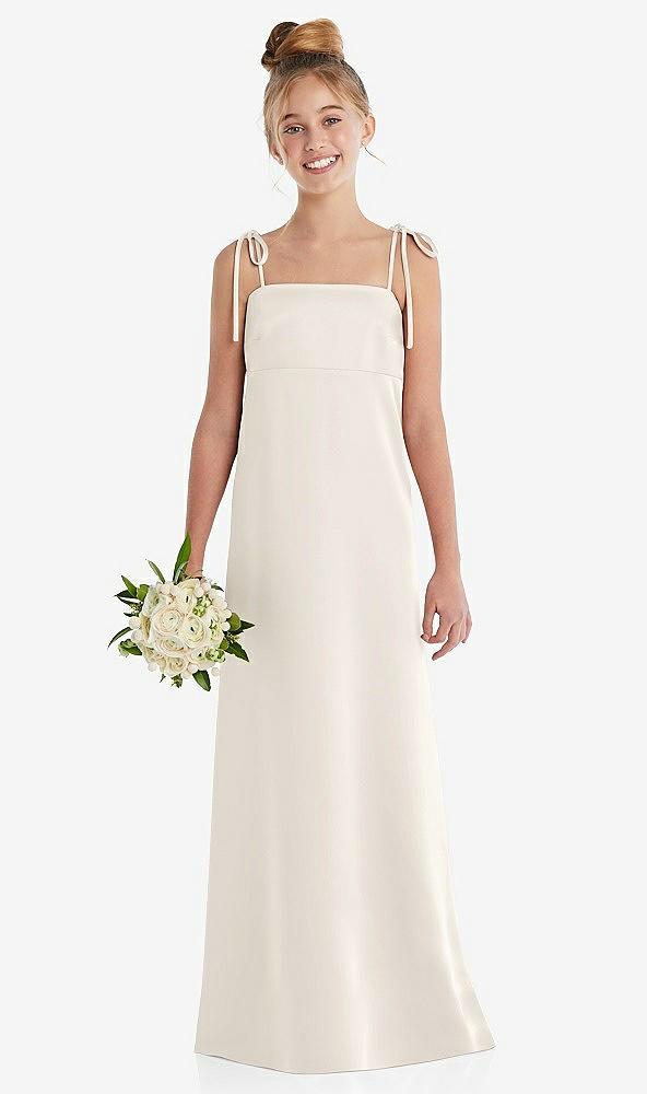 tie shoulder empire waist junior bridesmaid dress