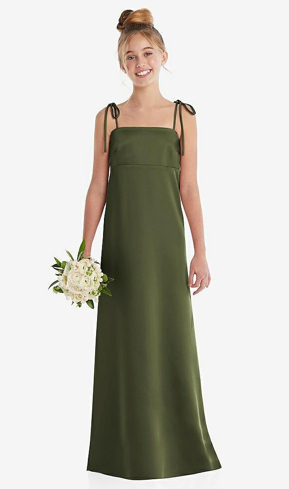 tie shoulder empire waist junior bridesmaid dress