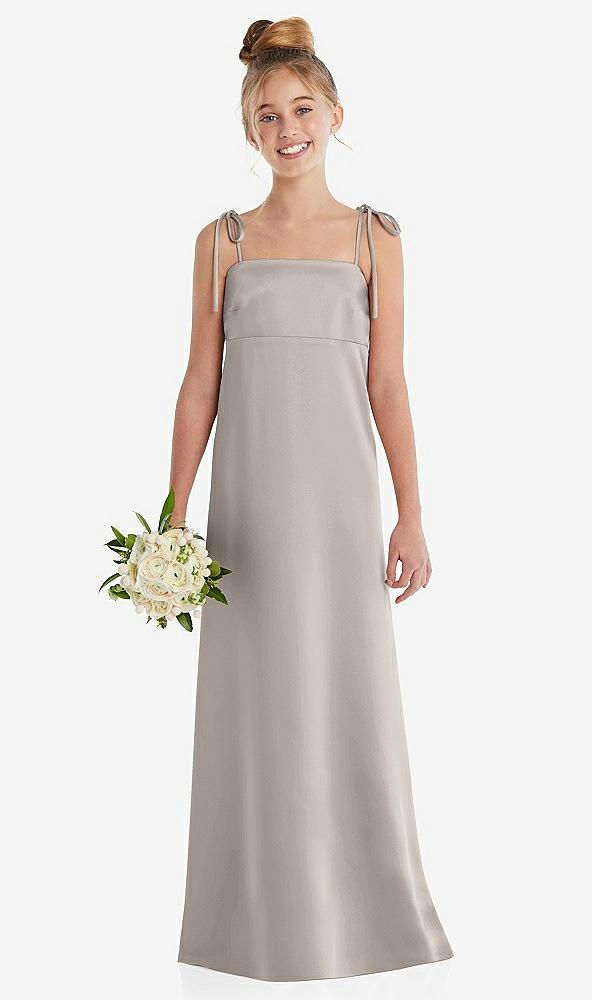 tie shoulder empire waist junior bridesmaid dress