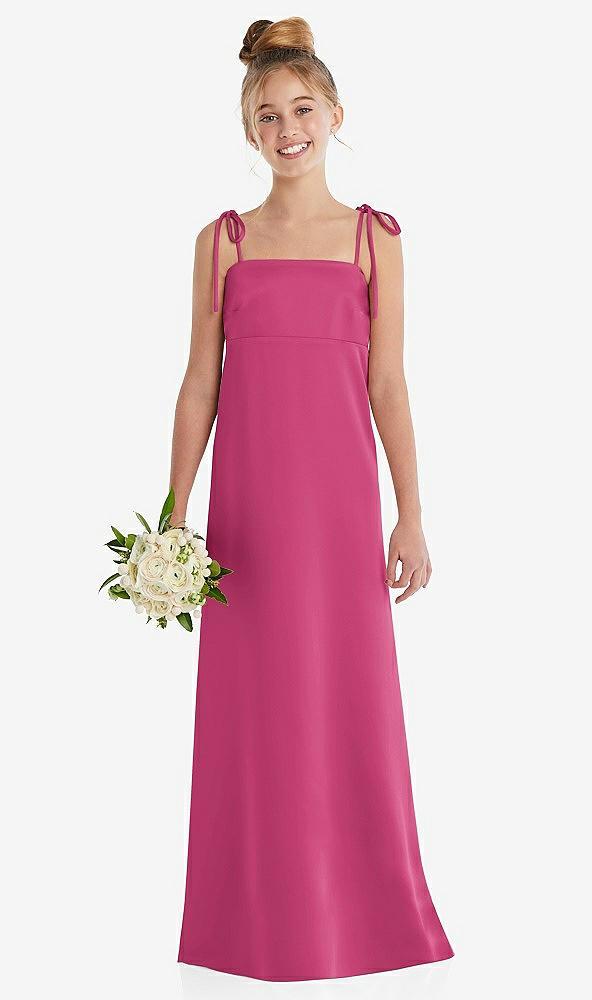 tie shoulder empire waist junior bridesmaid dress