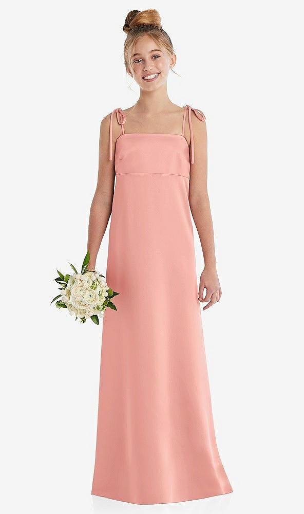 tie shoulder empire waist junior bridesmaid dress