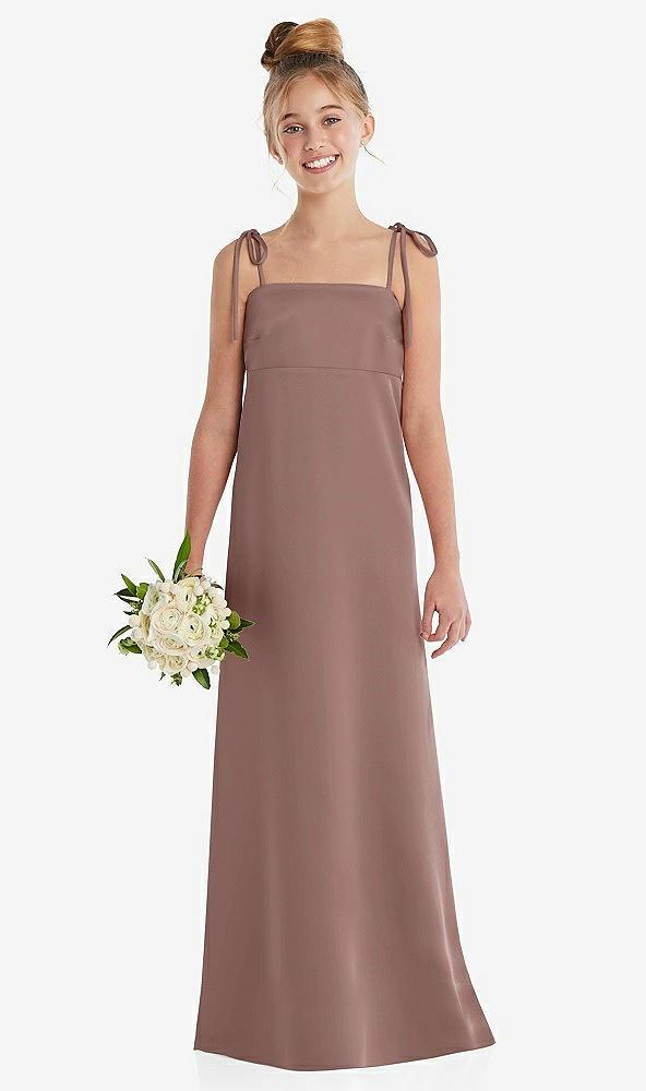 tie shoulder empire waist junior bridesmaid dress