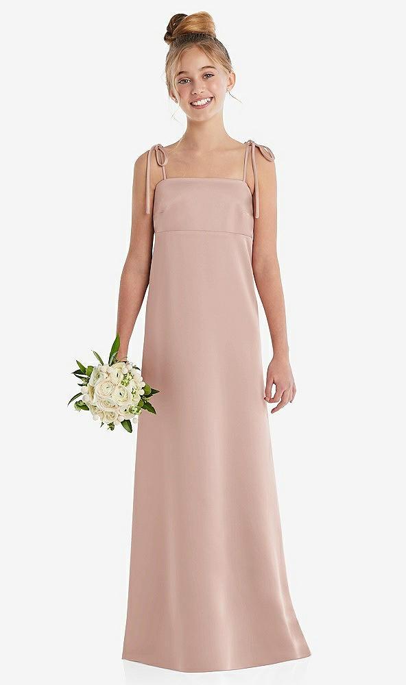 tie shoulder empire waist junior bridesmaid dress