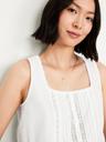 tie-waist lace-trim top