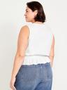 tie-waist lace-trim top