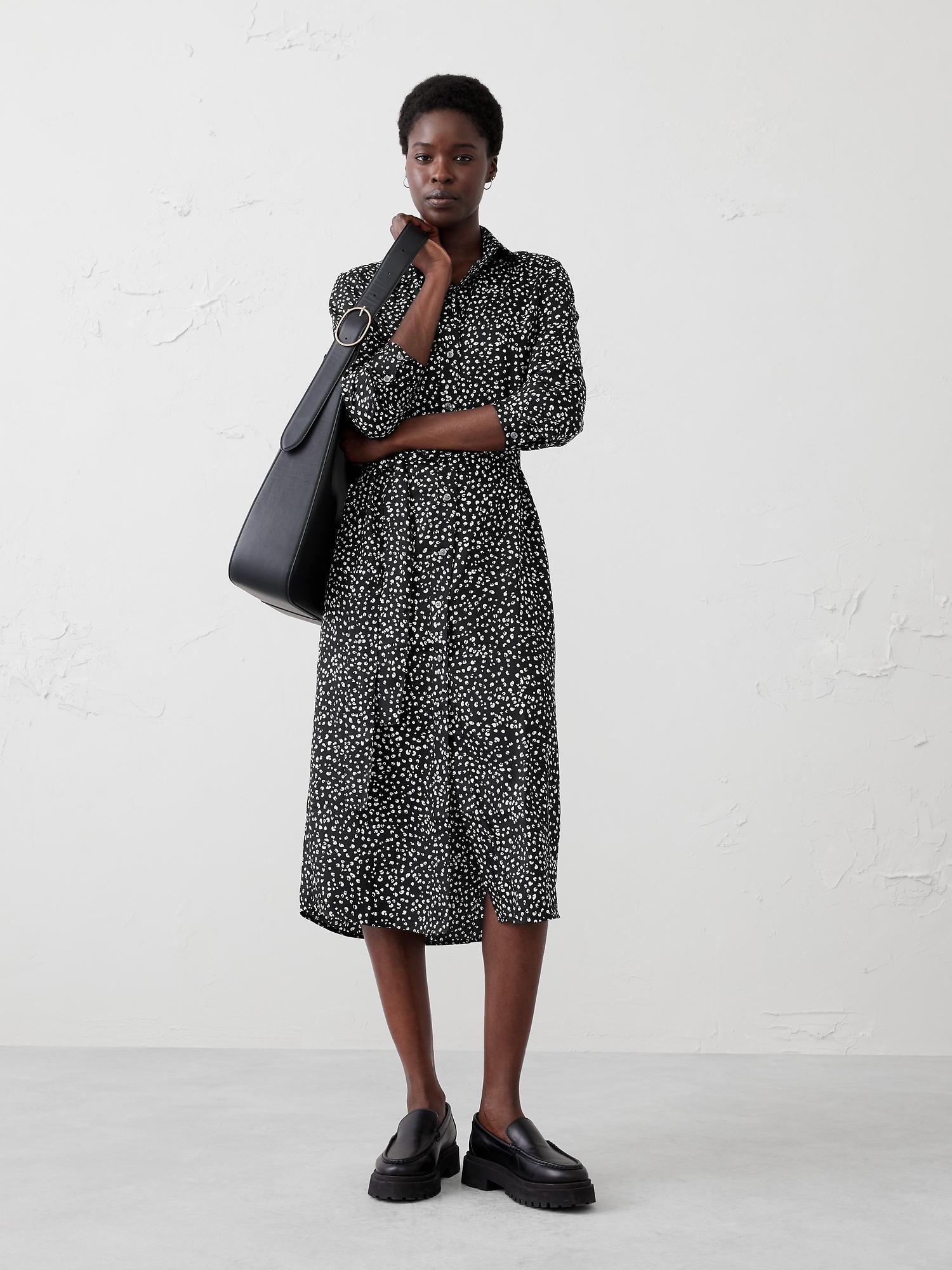 tie-waist midi shirtdress