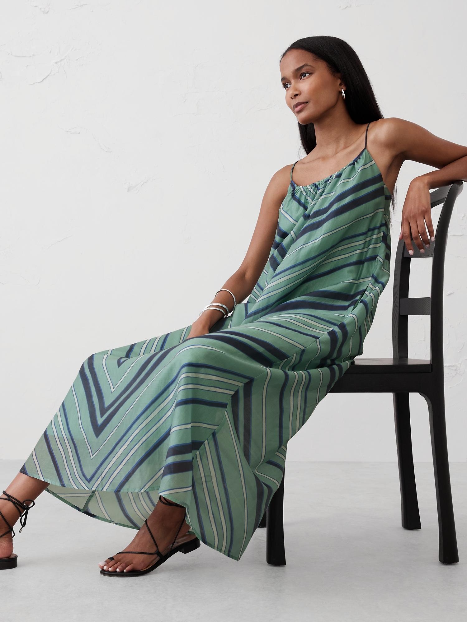tie-waist organza maxi dress