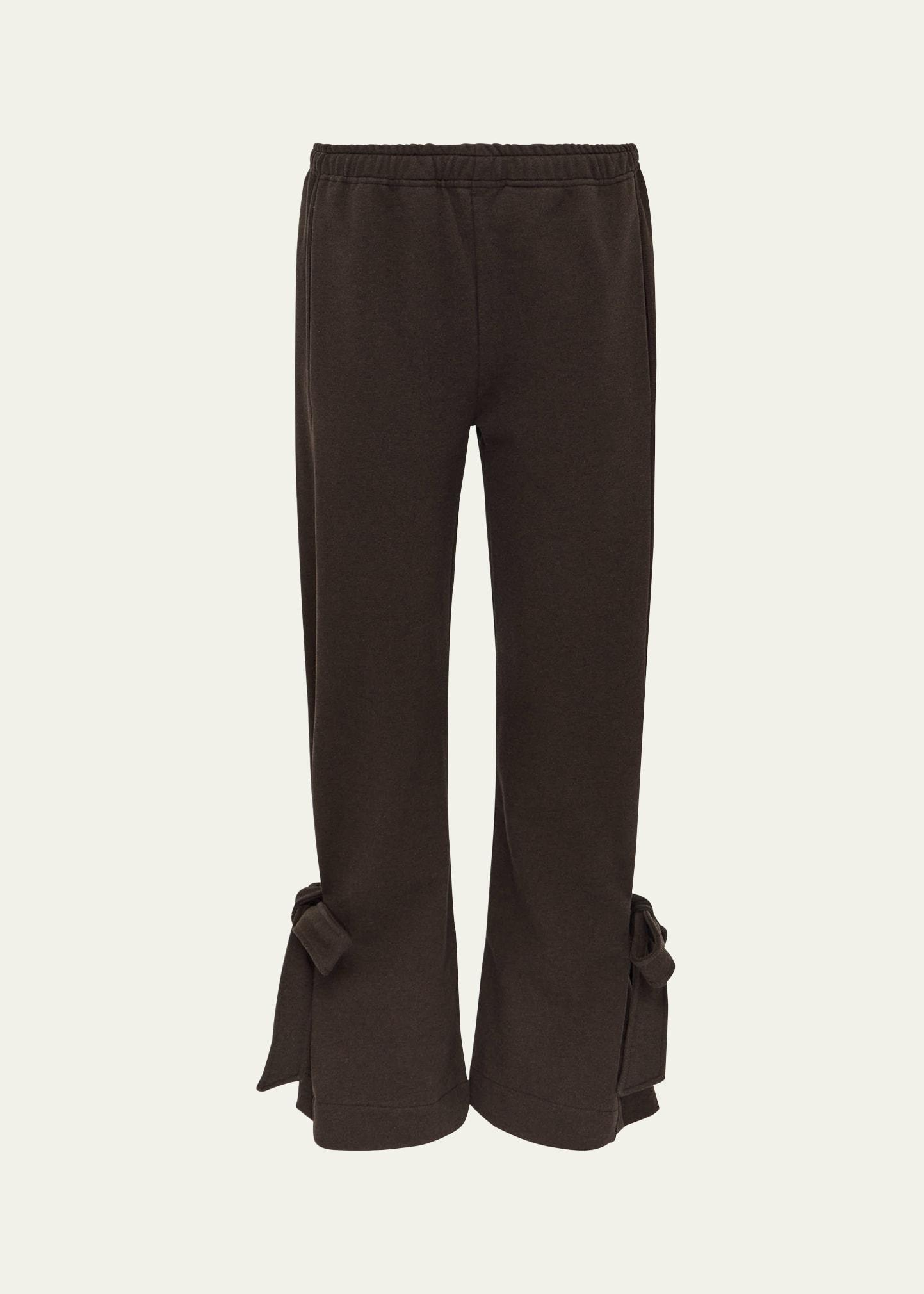 tied bow cotton joggers