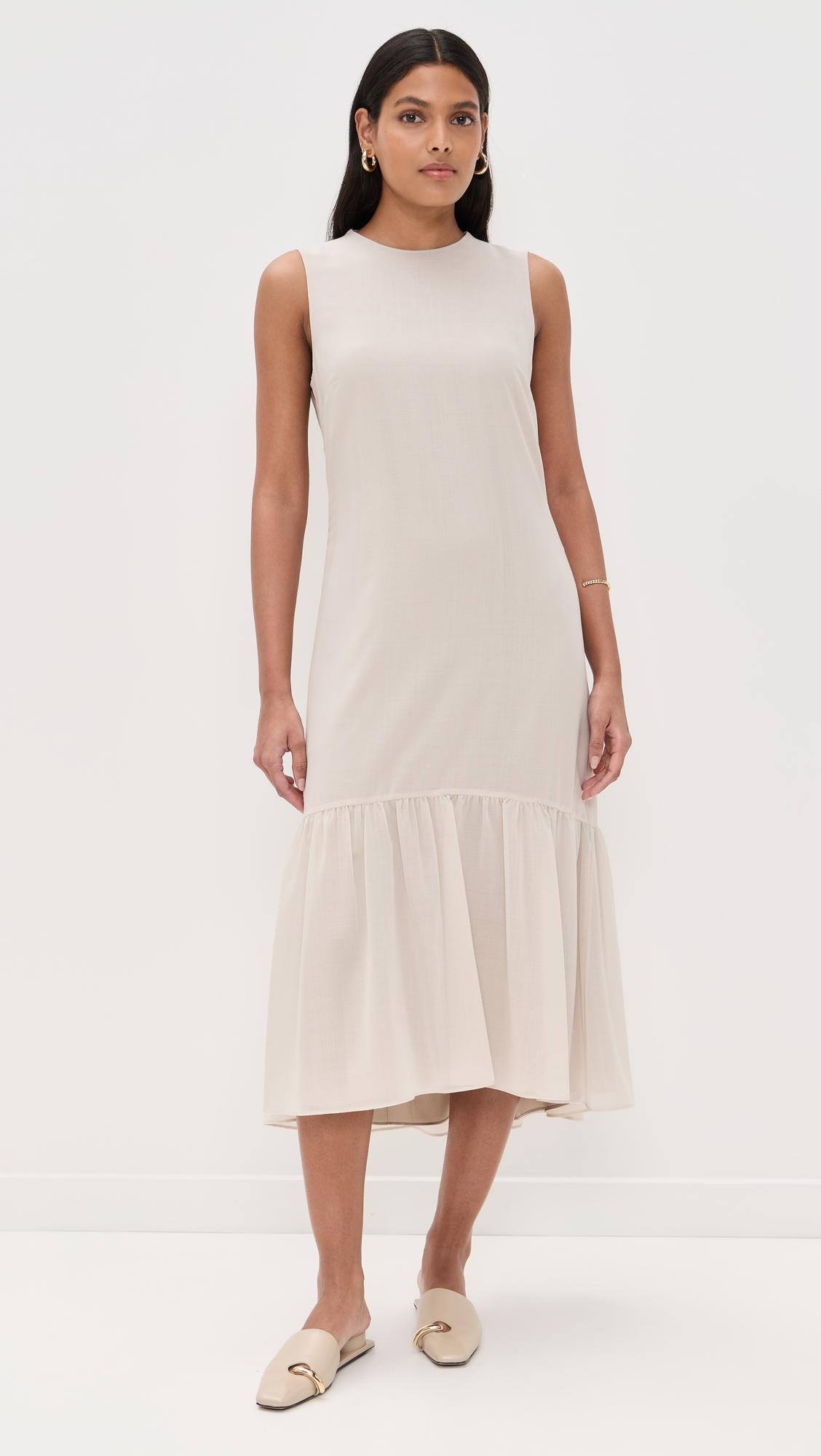 tier tie neck dress