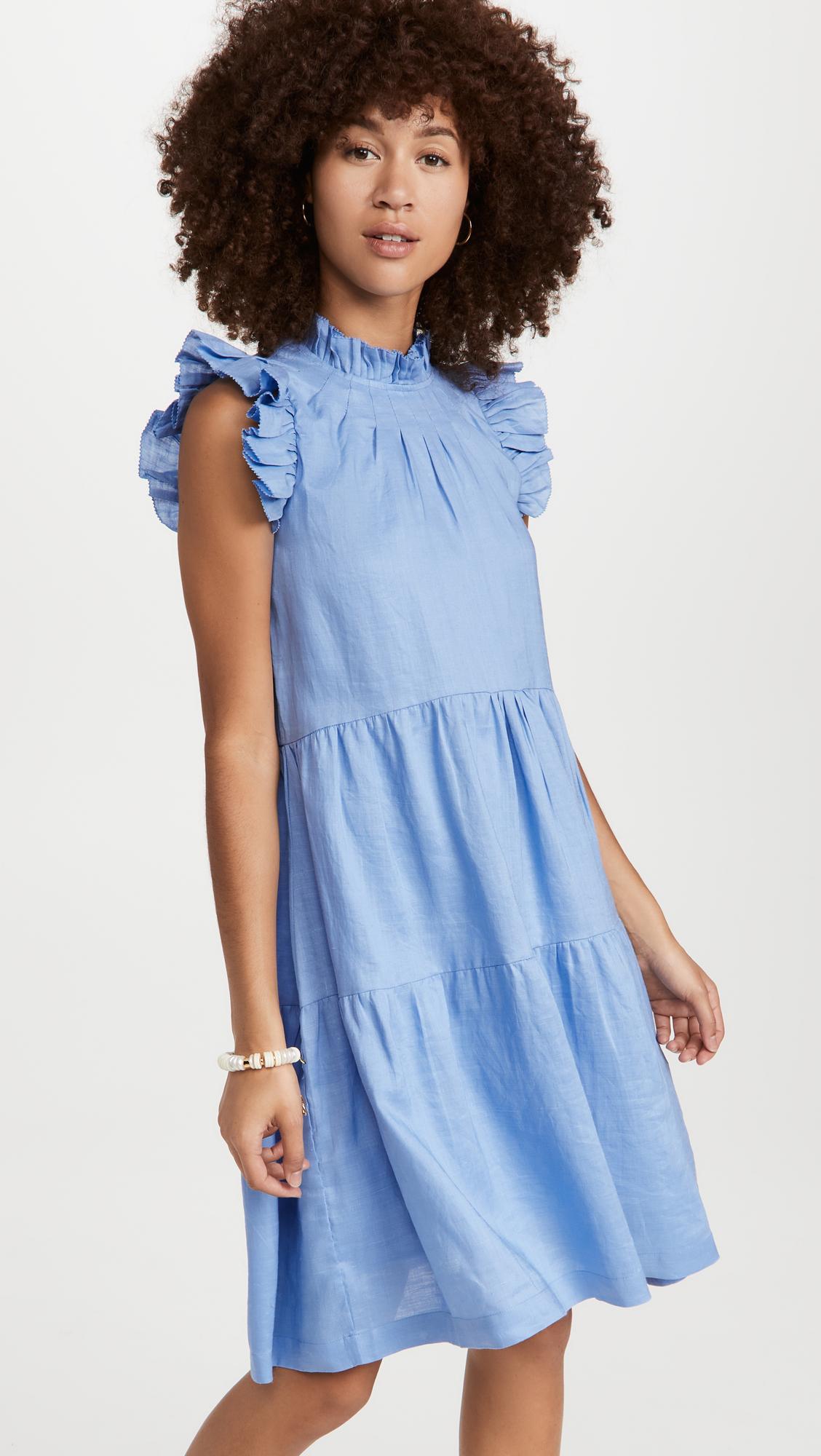 tier waverly flutter sleeve dress