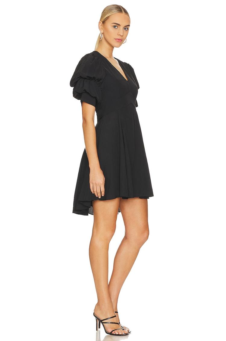 tiered bubble sleeve dress