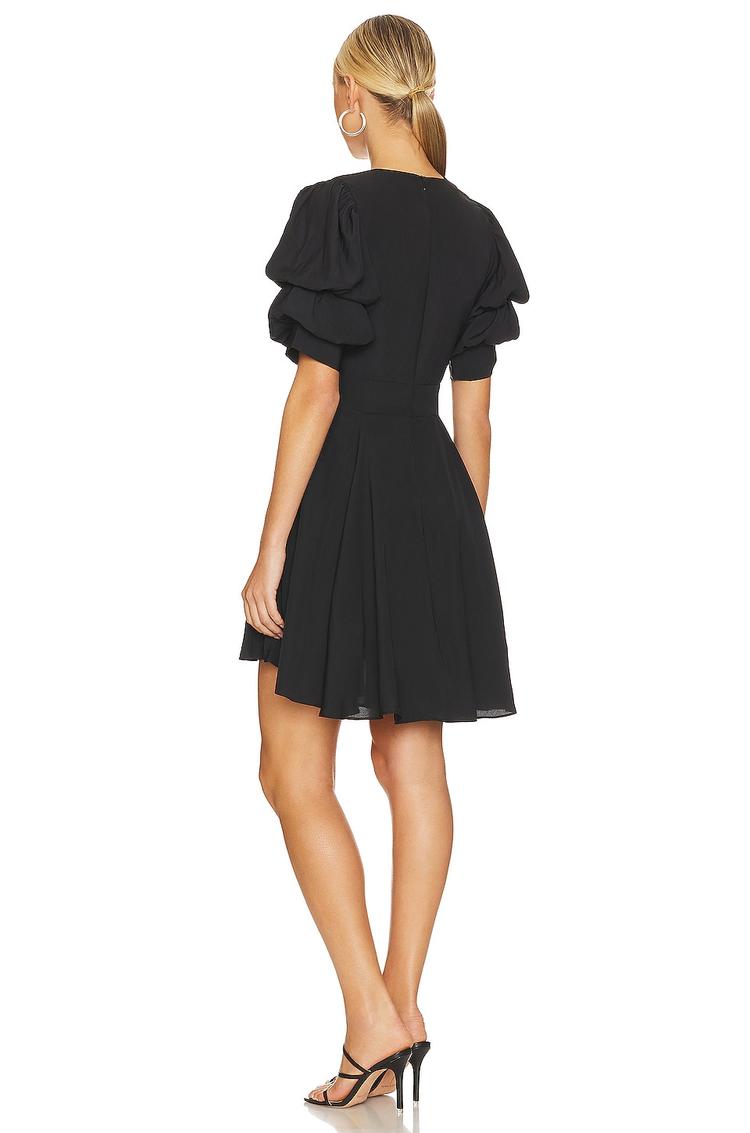 tiered bubble sleeve dress