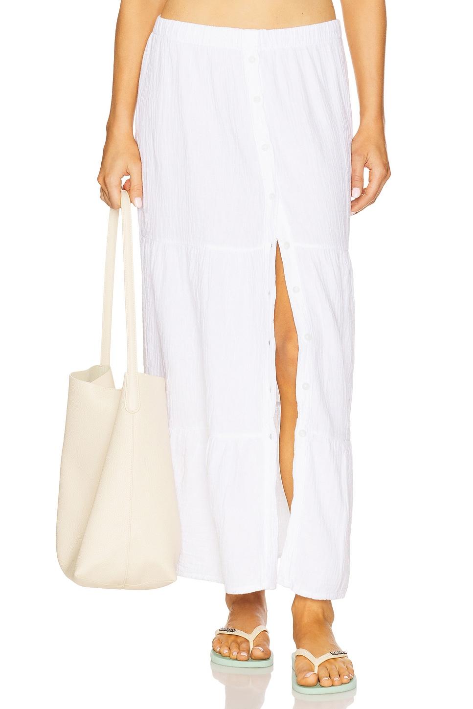tiered button front maxi skirt