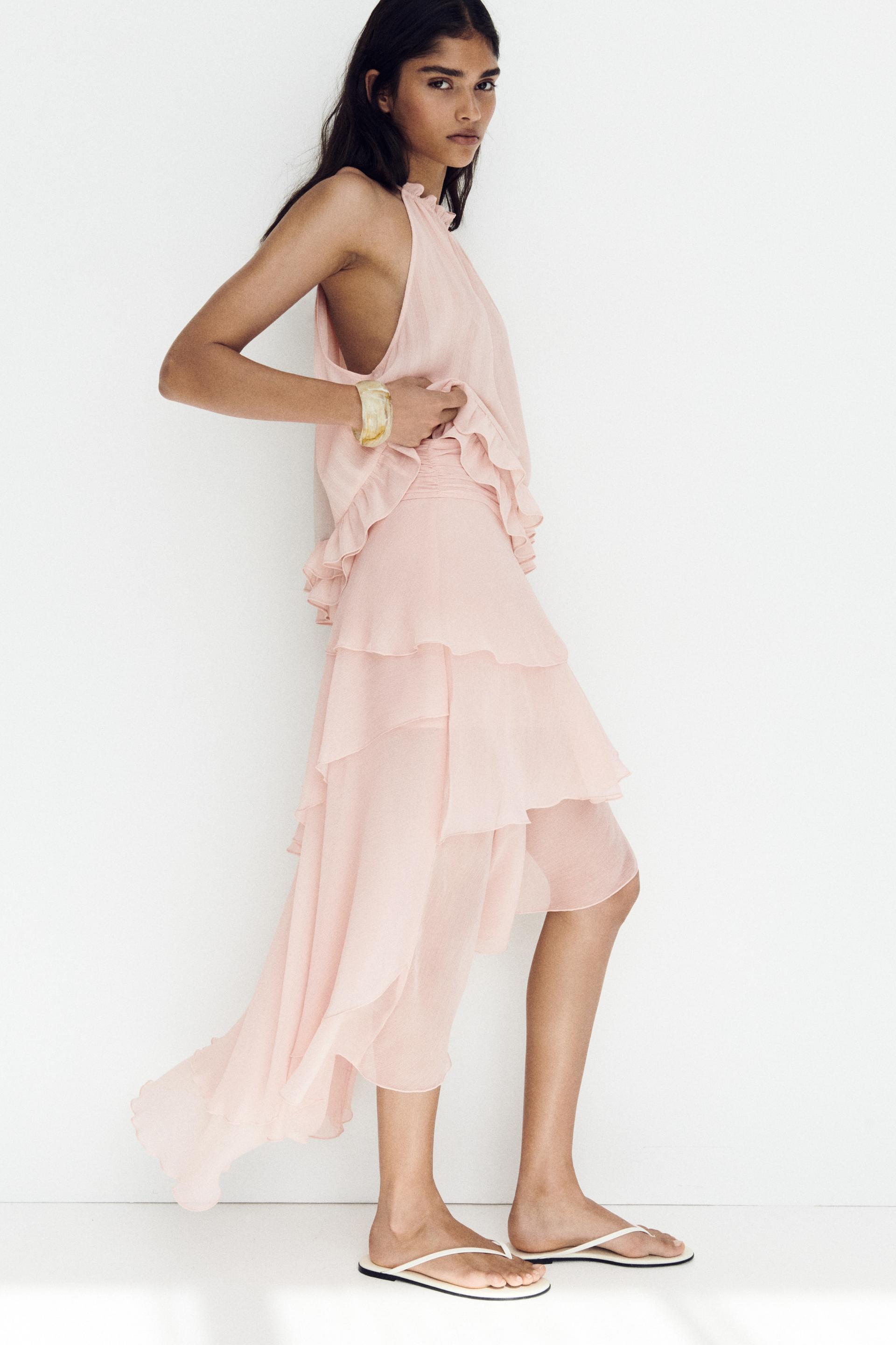 tiered chiffon skirt