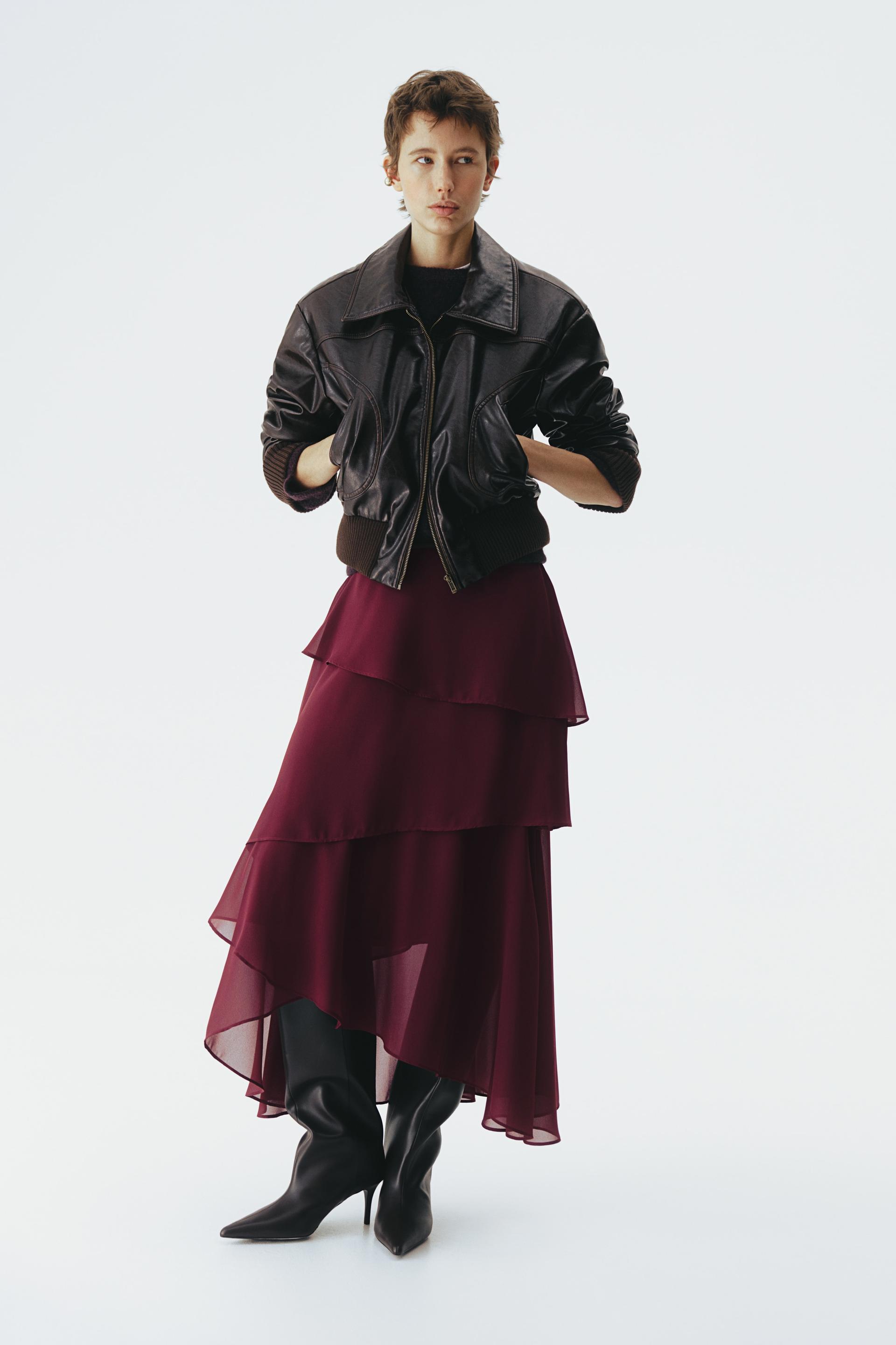 tiered chiffon skirt