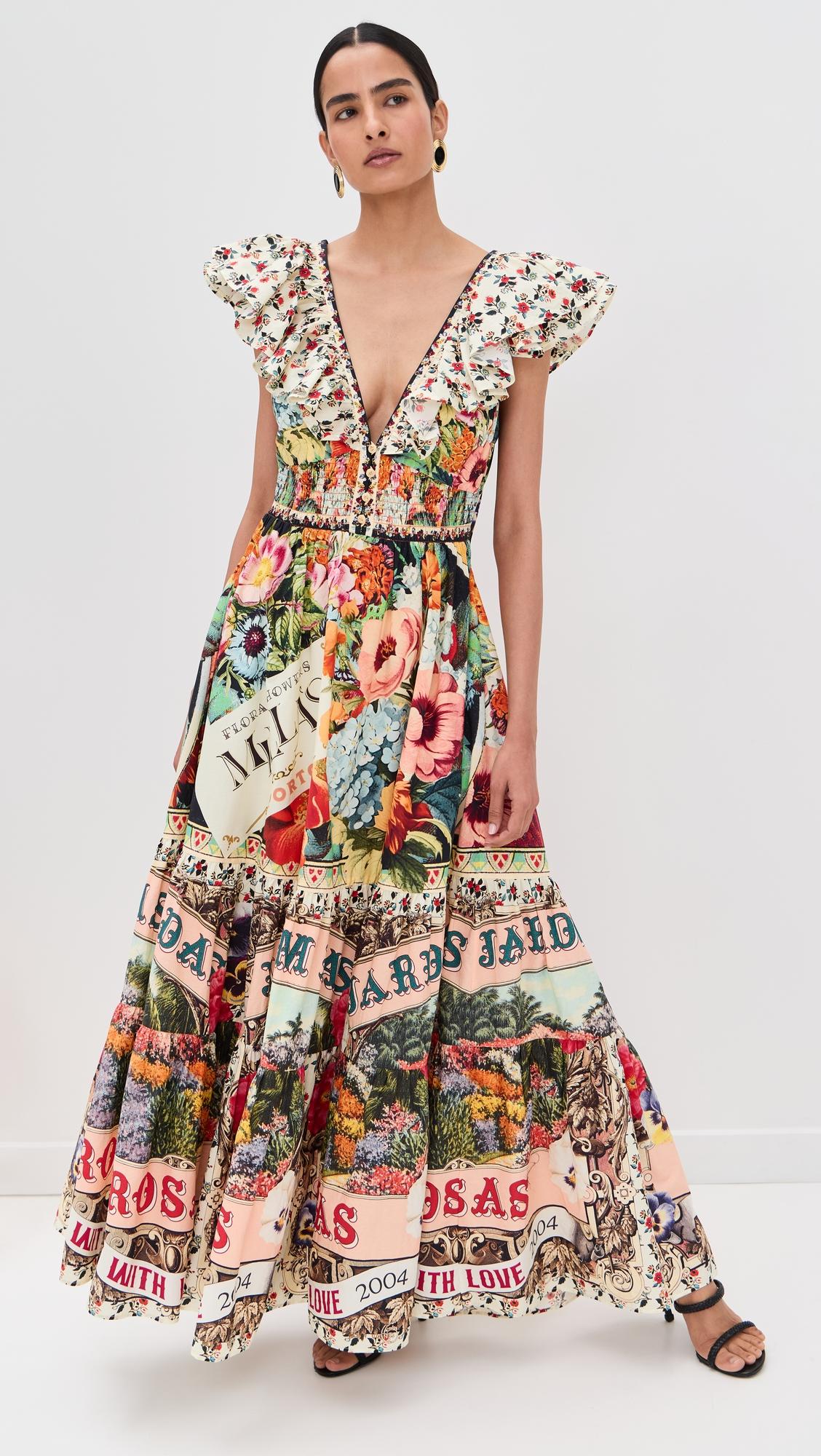 tiered dress with neck frill