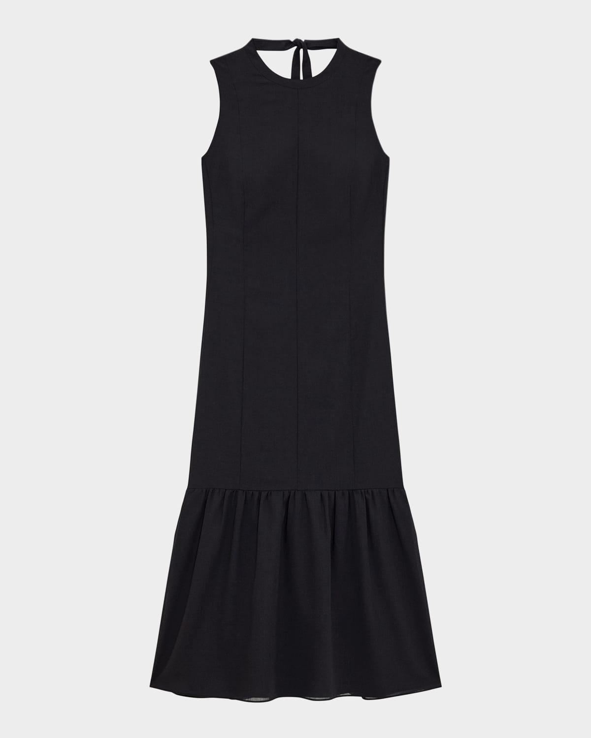tiered lightweight wool midi dress
