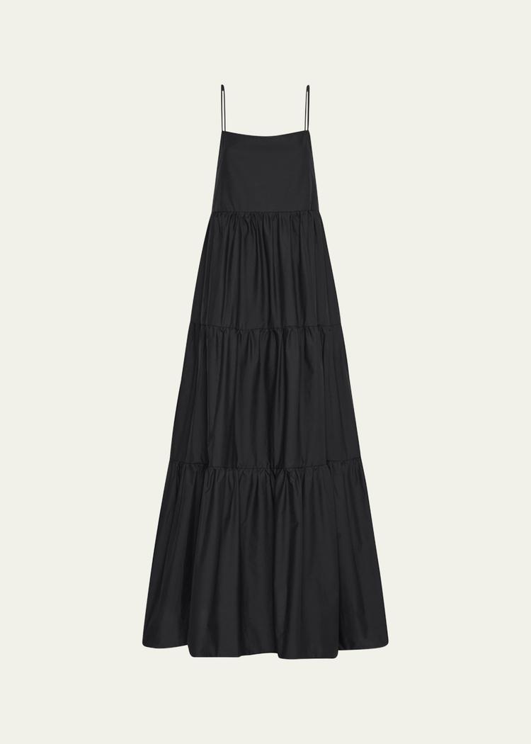 tiered low-back maxi sundress