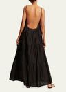 tiered low-back maxi sundress