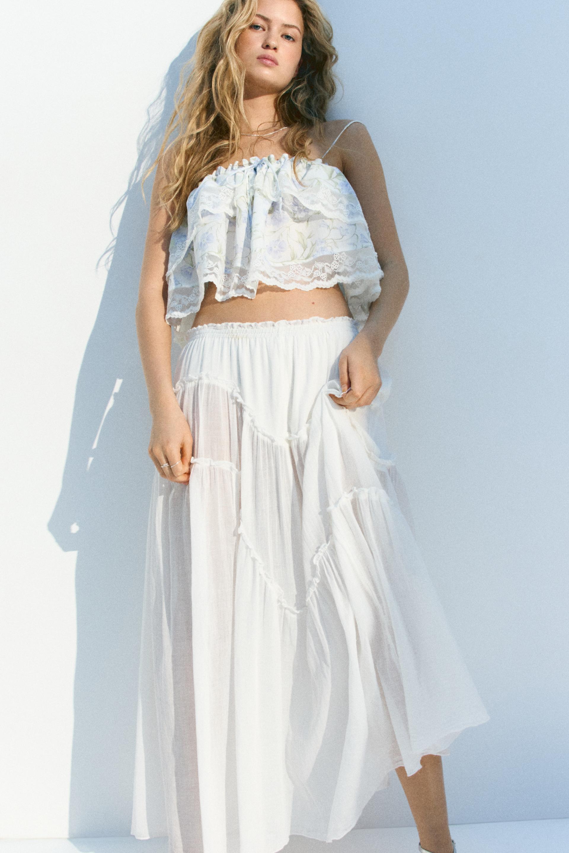 tiered maxi skirt