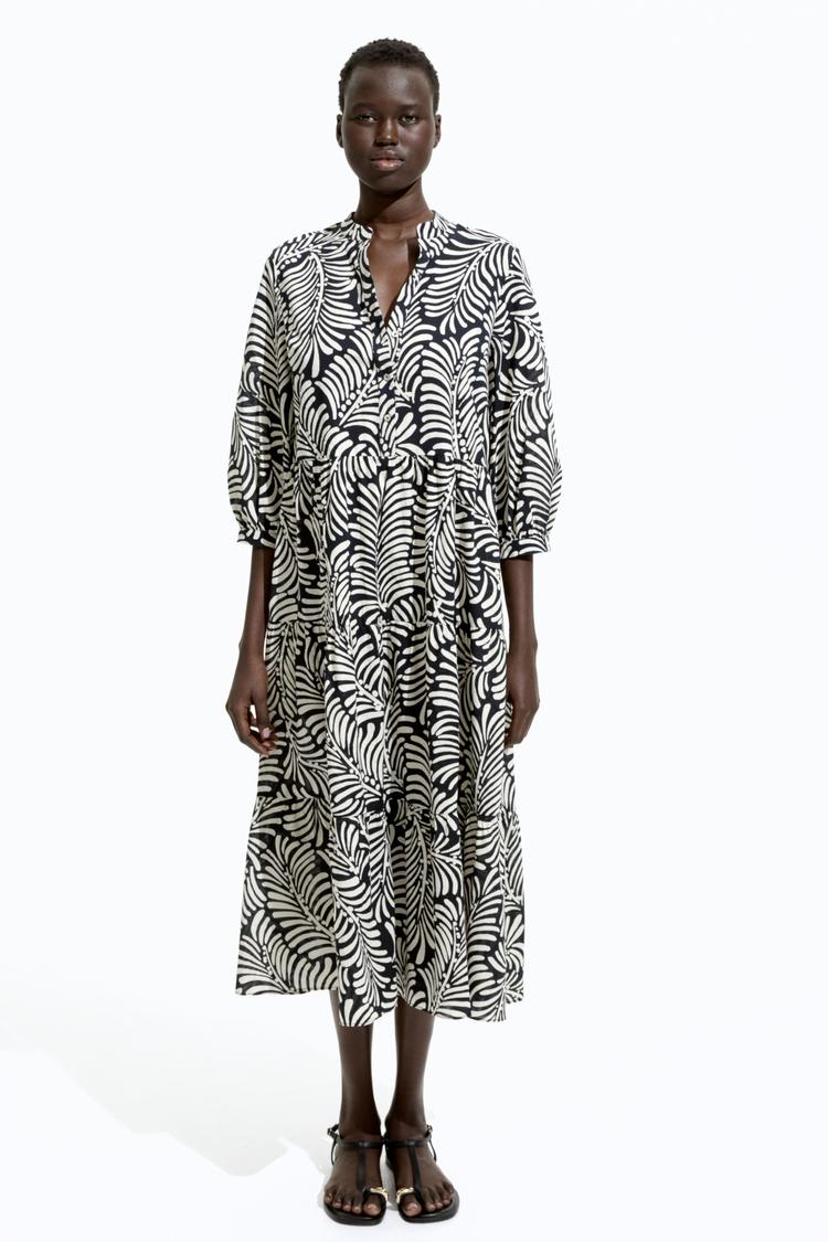 tiered midi dress
