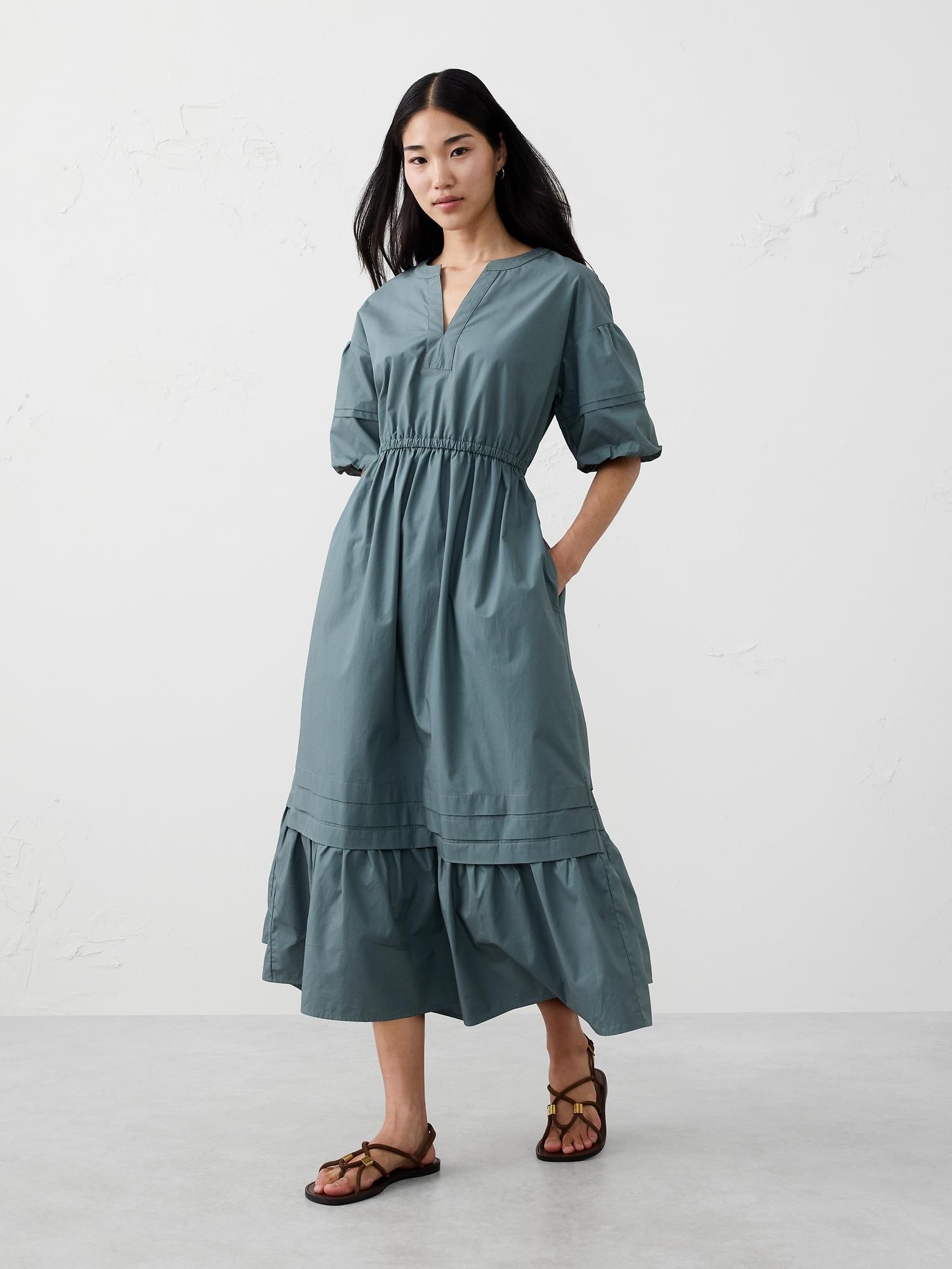 tiered midi dress