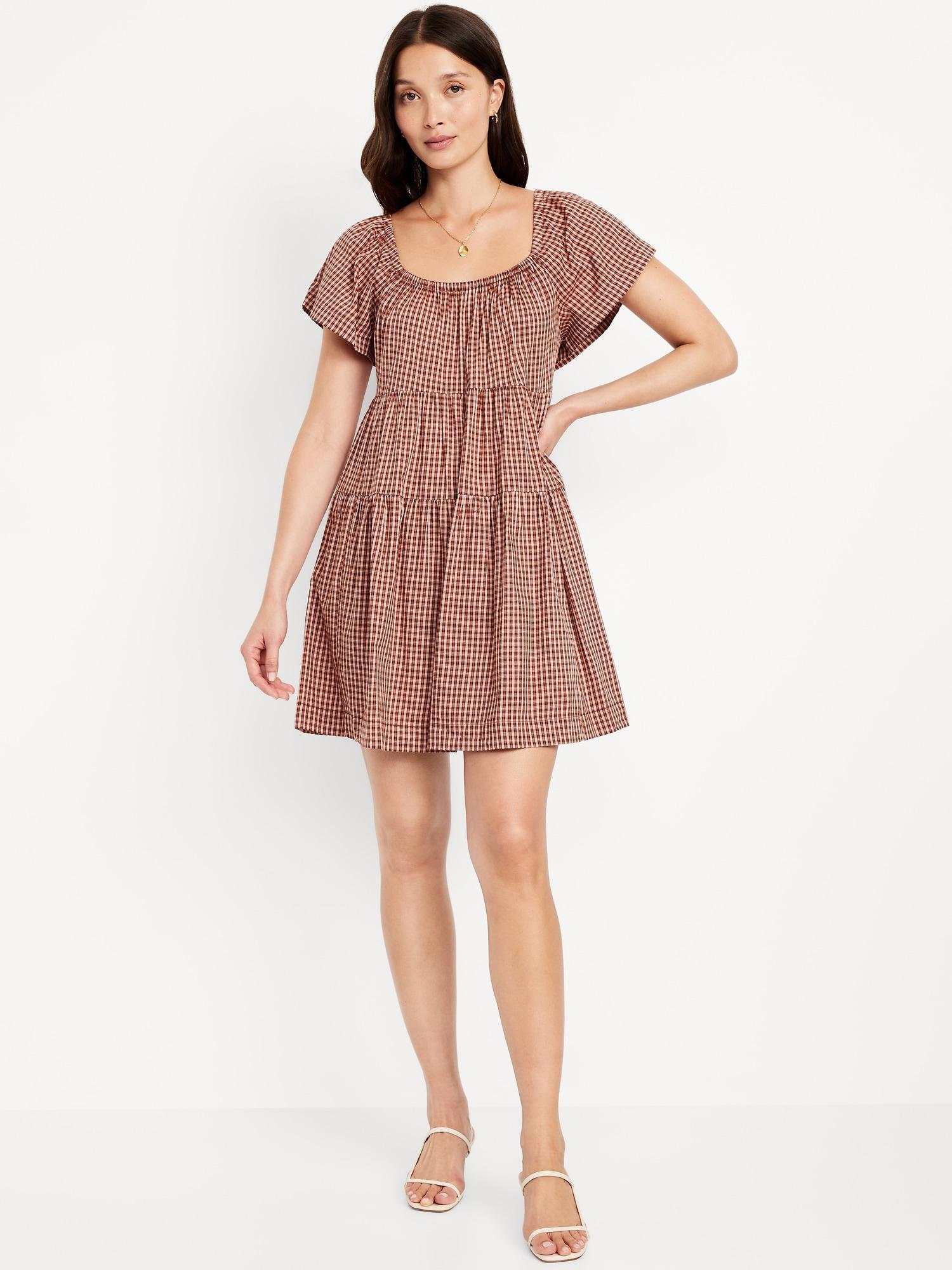 tiered mini swing dress