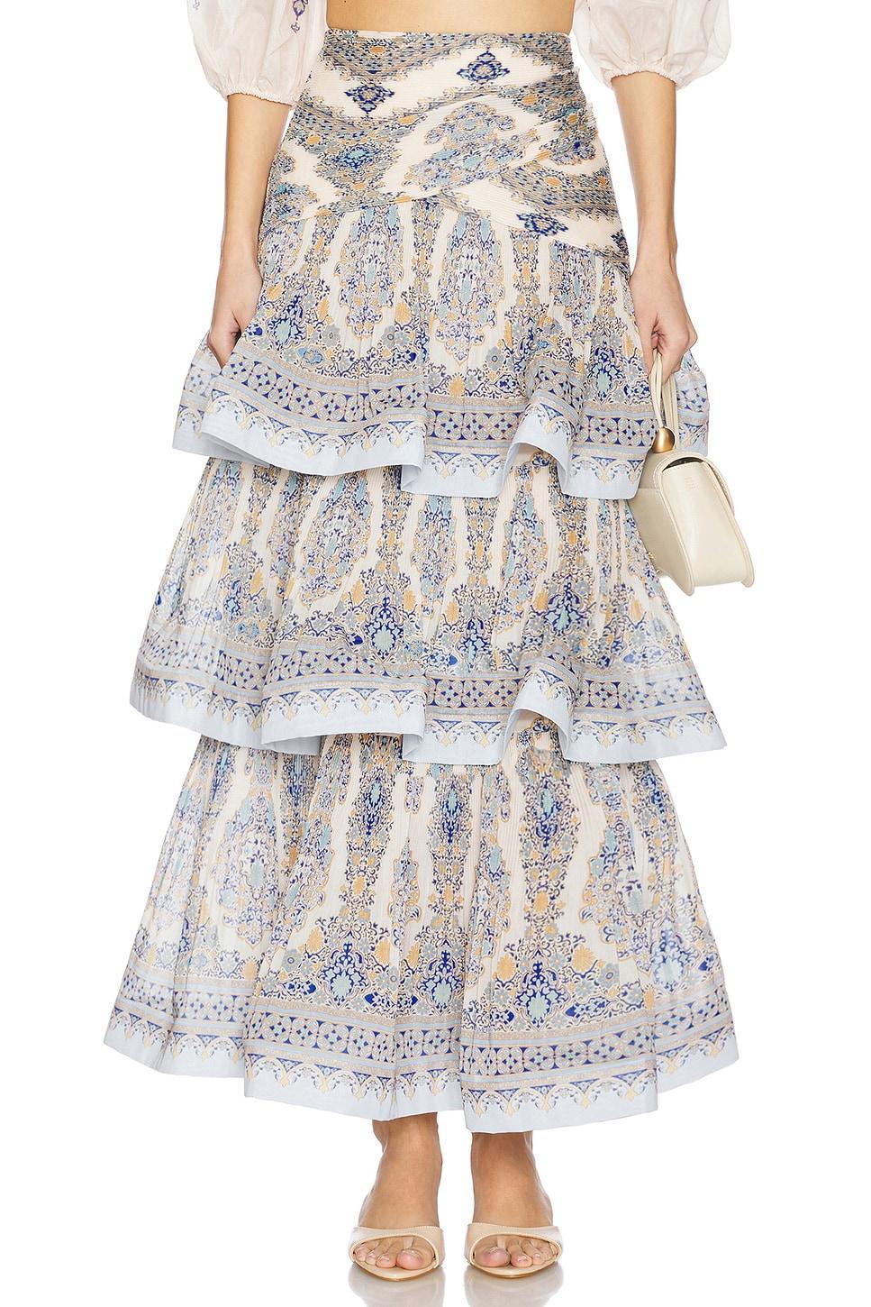 tiered pleated skirt