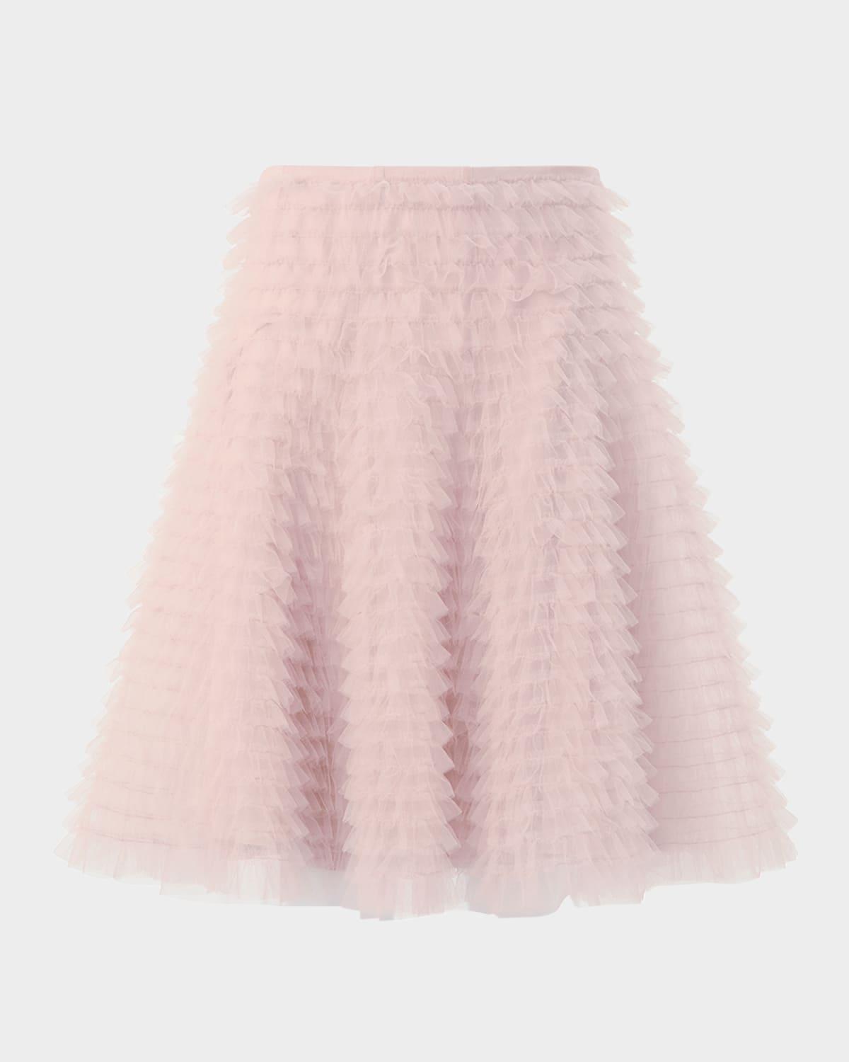tiered ruffle techno tulle skirt