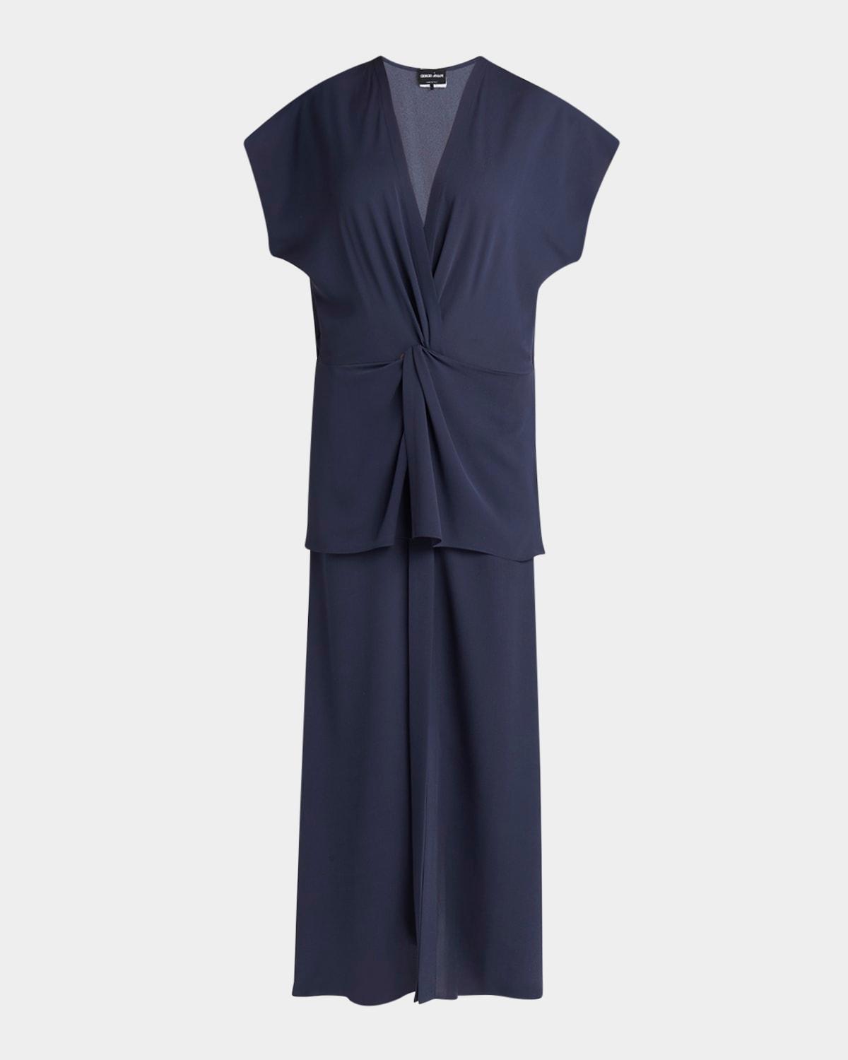 tiered soft silk gown