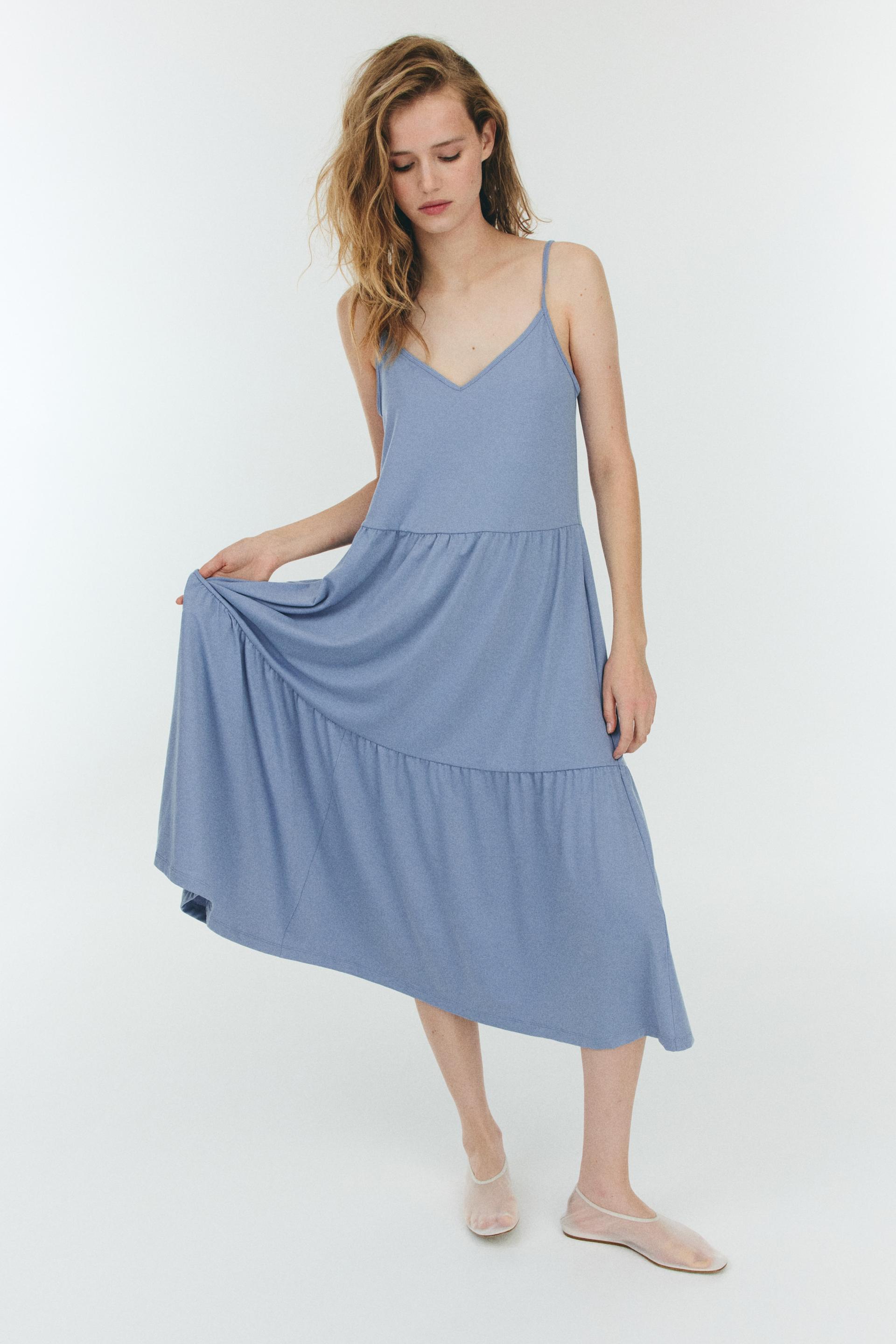 tiered strappy dress