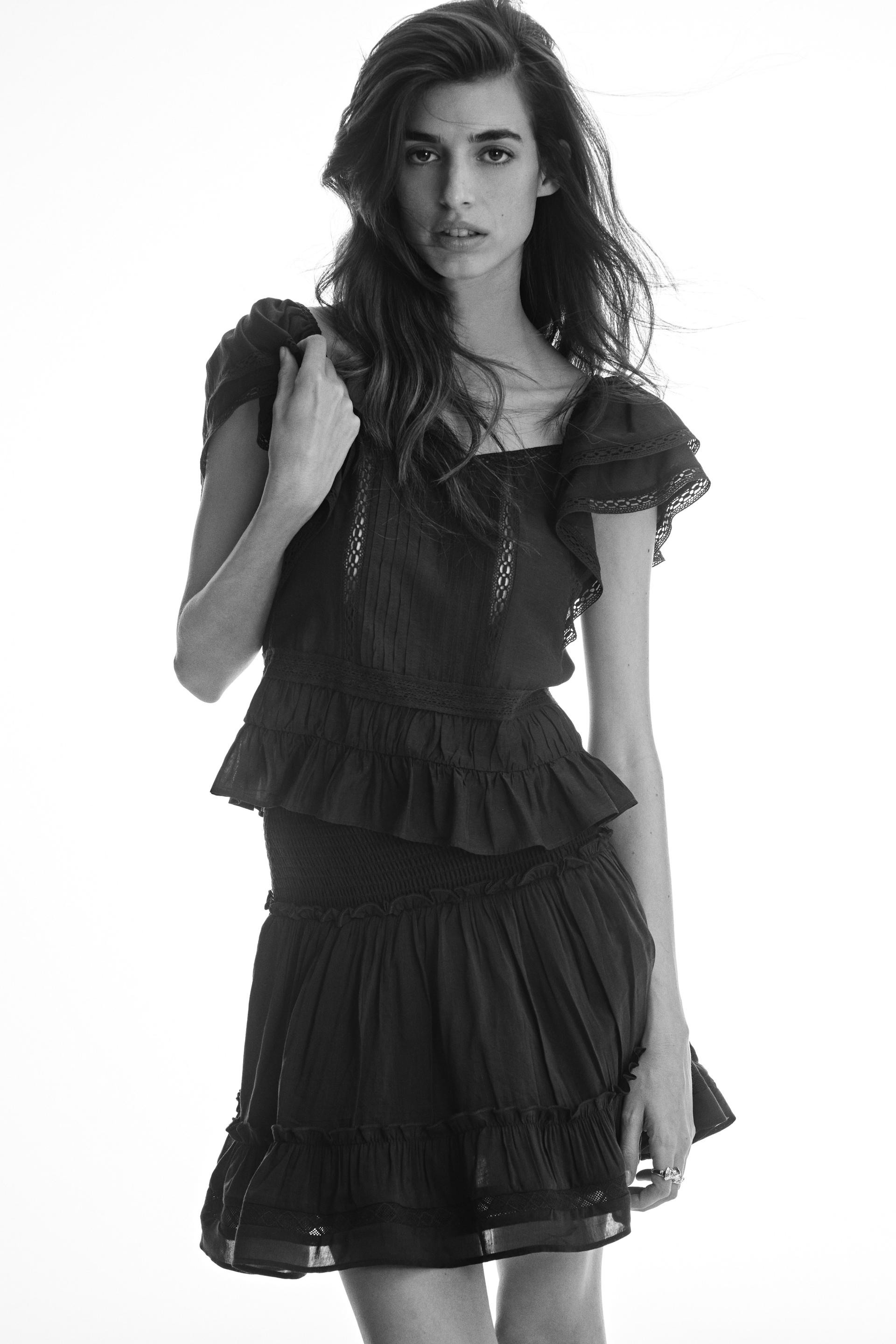 tiered viscose-blend skirt