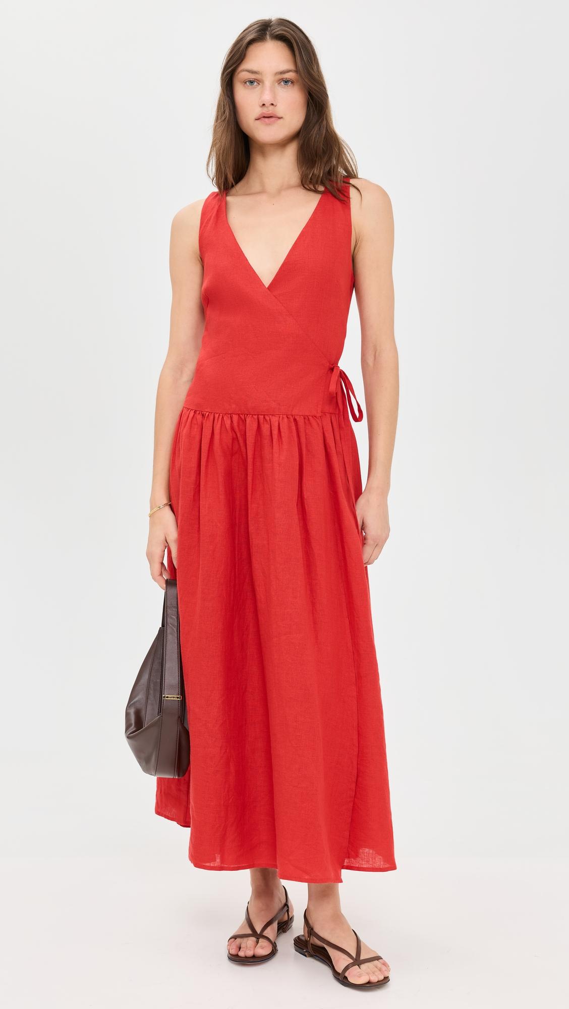 tiered wrap maxi dress